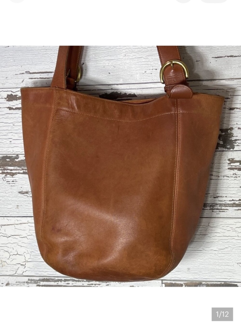 VINTAGE 1996 COACH Leather Soho Bucket Bag Brown 4082